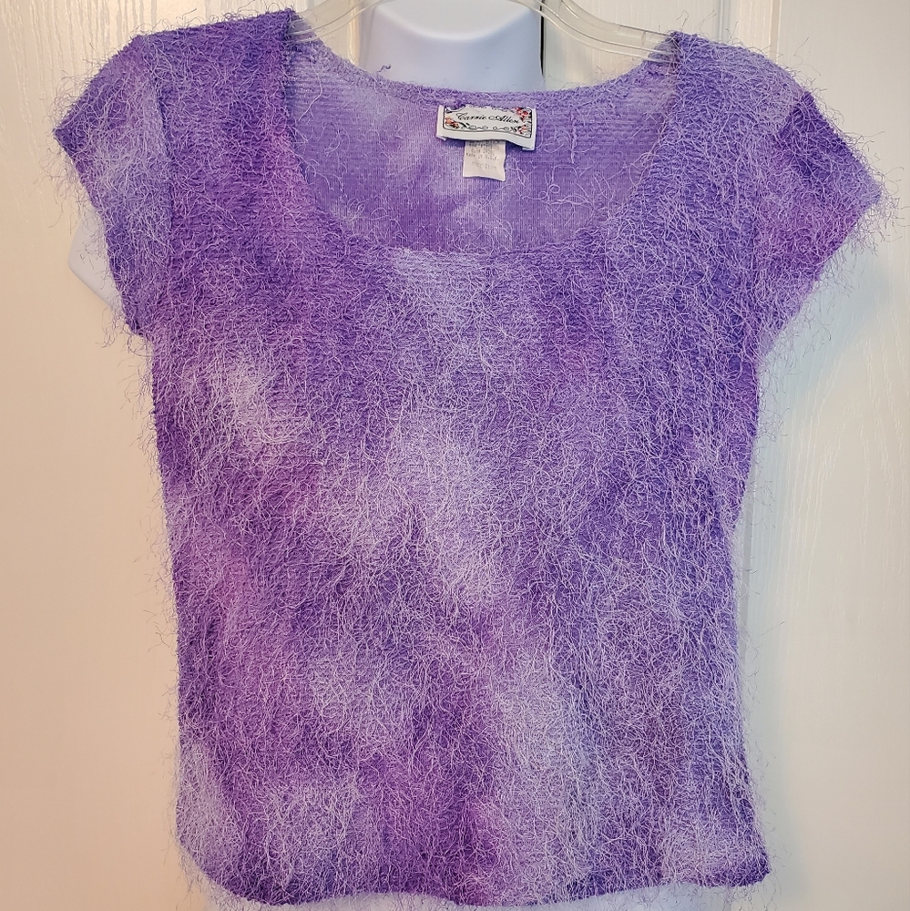 Vintage Carrie Allen Fuzzy Sweater M in Purple